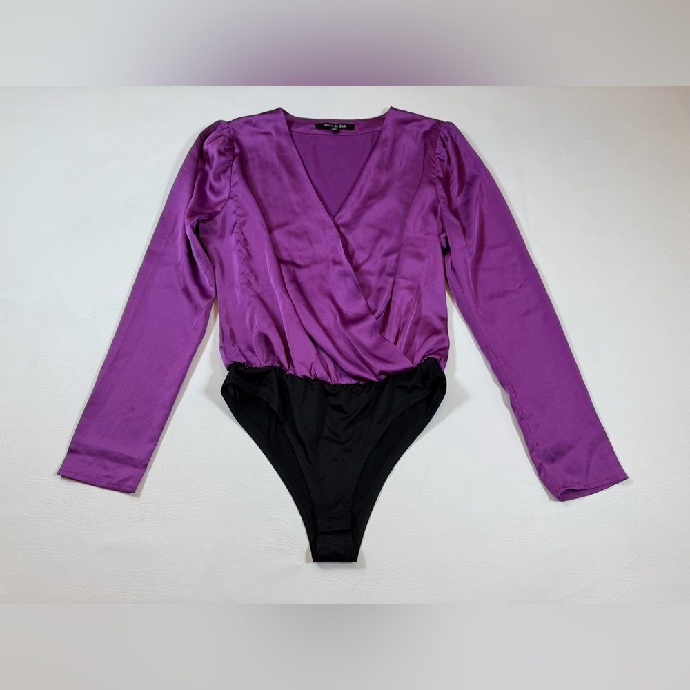 Strut and Bolt purple wrap bodysuit FLAW size small (Bin X) - Picture 7 of 10